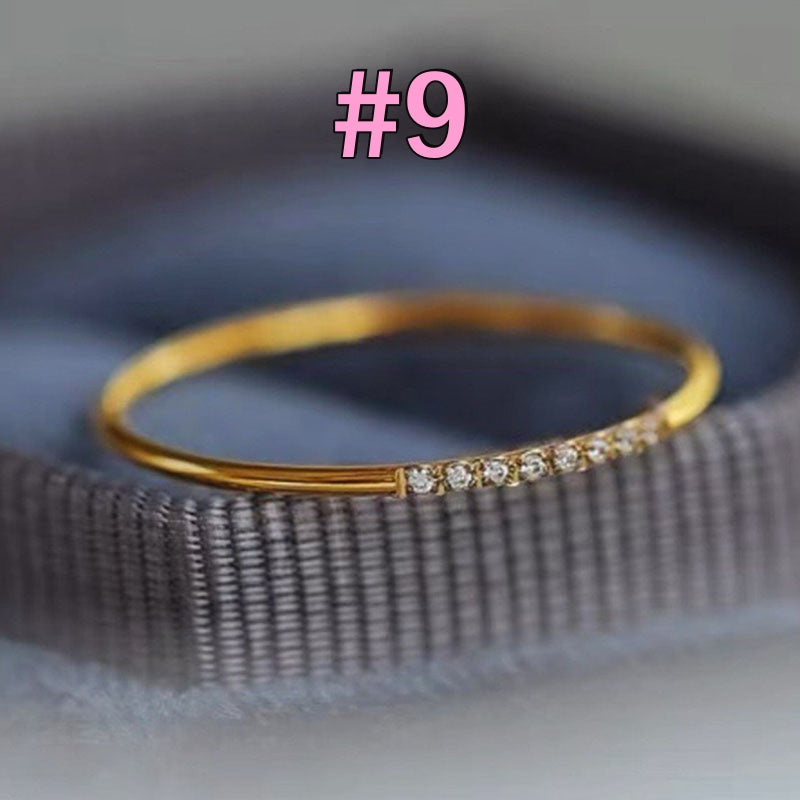 Cincin 8 Berlian Wanita - Perhiasan Emas Elegan, Aksesoris Fashion Trendy, Grosir Harga Terbaik 6