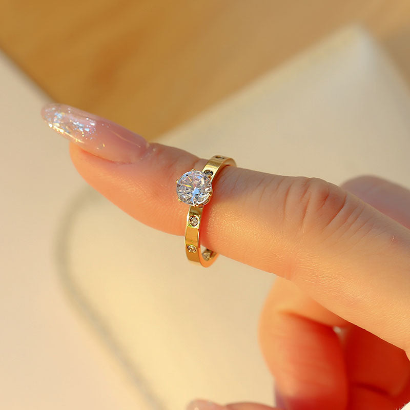 Cincin Berlian Wanita - Perhiasan Stainless Steel Elegan Anti Kusam, Aksesoris Fashion Trendy, Grosir Harga Terbaik4