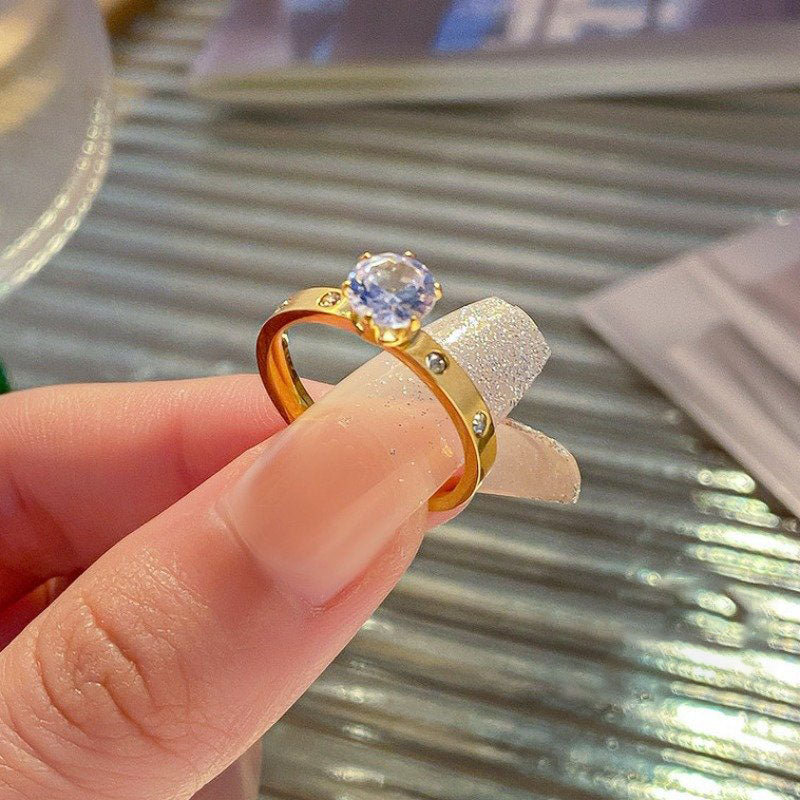 Cincin Berlian Wanita - Perhiasan Stainless Steel Elegan Anti Kusam, Aksesoris Fashion Trendy, Grosir Harga Terbaik 10