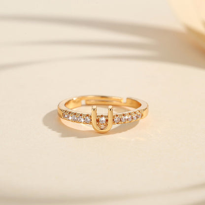 Cincin Kristal Huruf Wanita – Berlapis Emas, Bisa Disesuaikan & Elegan perhiasandirect