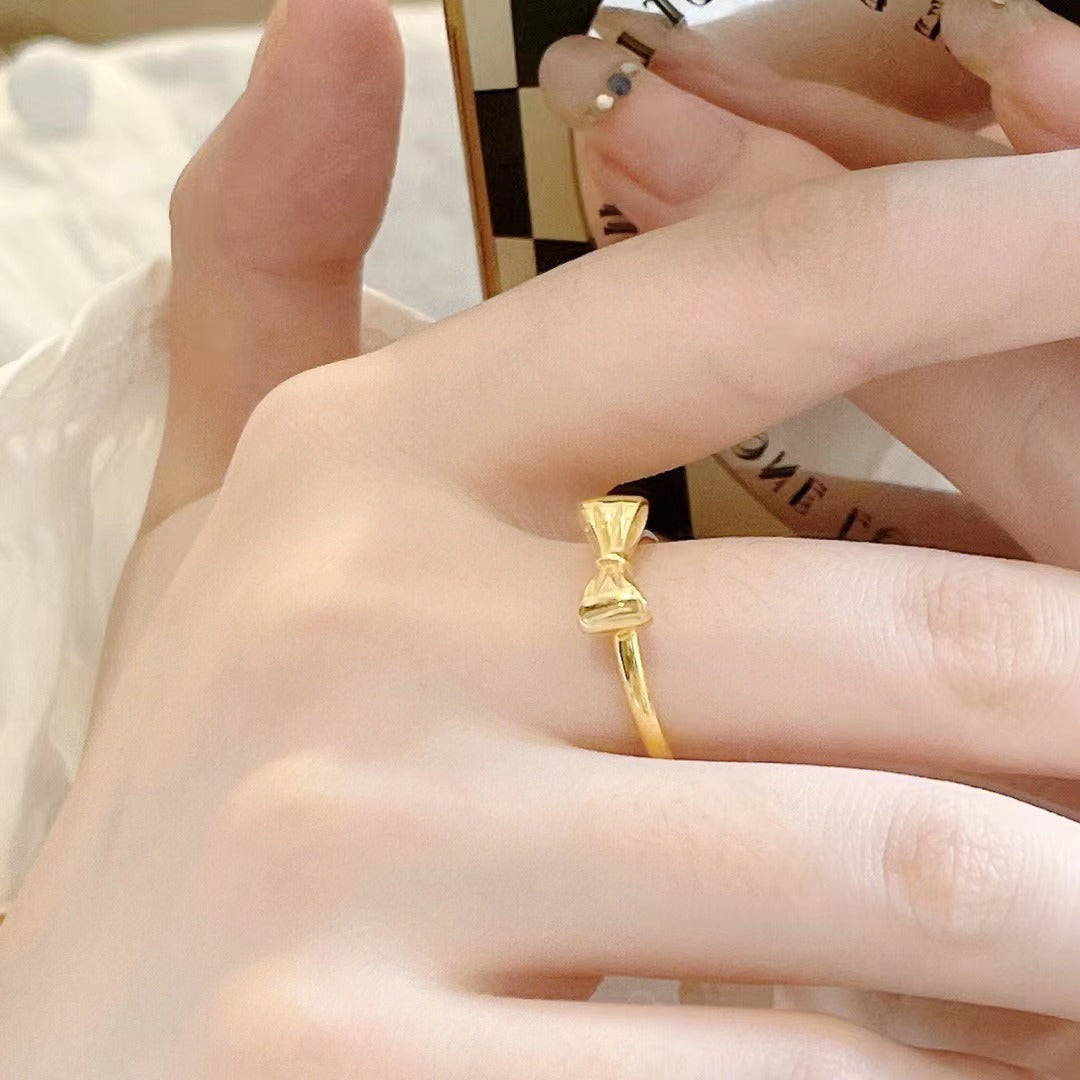 Cincin Pita Emas Wanita - Perhiasan Stainless Steel Elegan Anti Kusam, Aksesoris Fashion Trendy, Hadiah Spesial, Grosir Harga Terbaik4