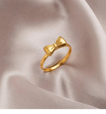 Cincin Pita Emas Wanita - Perhiasan Stainless Steel Elegan Anti Kusam, Aksesoris Fashion Trendy, Hadiah Spesial, Grosir Harga Terbaik5