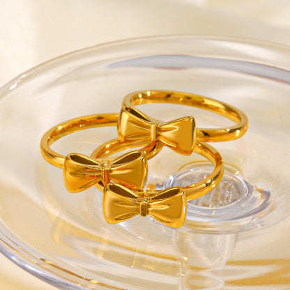 Cincin Pita Emas Wanita - Perhiasan Stainless Steel Elegan Anti Kusam, Aksesoris Fashion Trendy, Hadiah Spesial, Grosir Harga Terbaik6