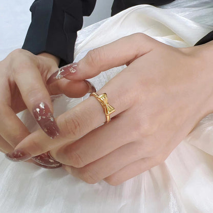 Cincin Pita Emas Wanita - Perhiasan Stainless Steel Elegan Anti Kusam, Aksesoris Fashion Trendy, Hadiah Spesial, Grosir Harga Terbaik9