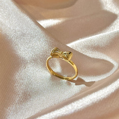 Cincin Pita Emas Wanita - Perhiasan Stainless Steel Elegan Anti Kusam, Aksesoris Fashion Trendy, Hadiah Spesial, Grosir Harga Terbaik 11