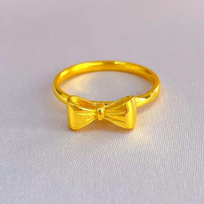 Cincin Pita Emas Wanita - Perhiasan Stainless Steel Elegan Anti Kusam, Aksesoris Fashion Trendy, Hadiah Spesial, Grosir Harga Terbaik 3