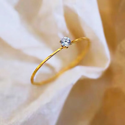 Cincin Simple Lapis Emas 18k Wanita - Perhiasan Stainless Steel Elegan Anti Kusam, Cincin Pasangan Trendy, Grosir Harga Terbaik2