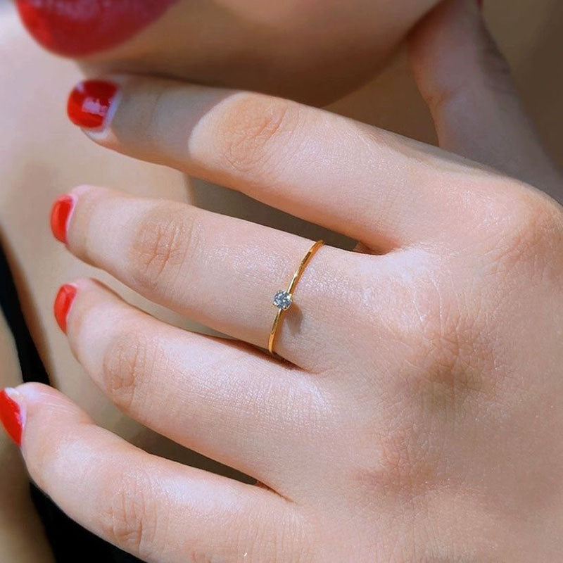 Cincin Simple Lapis Emas 18k Wanita - Perhiasan Stainless Steel Elegan Anti Kusam, Cincin Pasangan Trendy, Grosir Harga Terbaik7