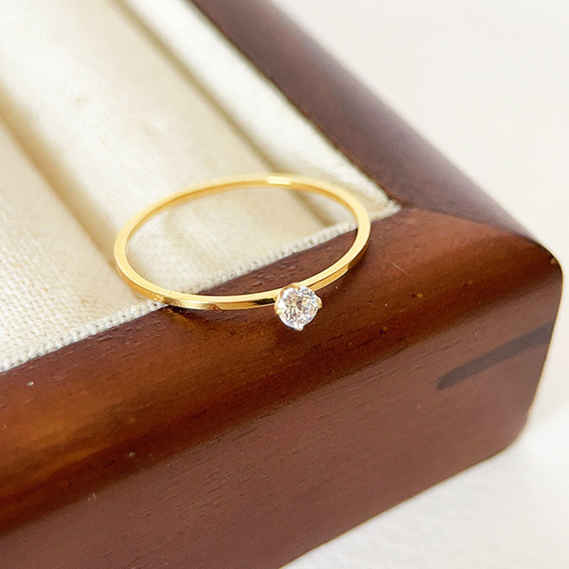 Cincin Simple Lapis Emas 18k Wanita - Perhiasan Stainless Steel Elegan Anti Kusam, Cincin Pasangan Trendy, Grosir Harga Terbaik8