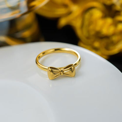 Cincin Titanium Anti Karat Busur Lucu untuk Wanita yang Cocok untuk Dipakai Sehari-hari perhiasandirect