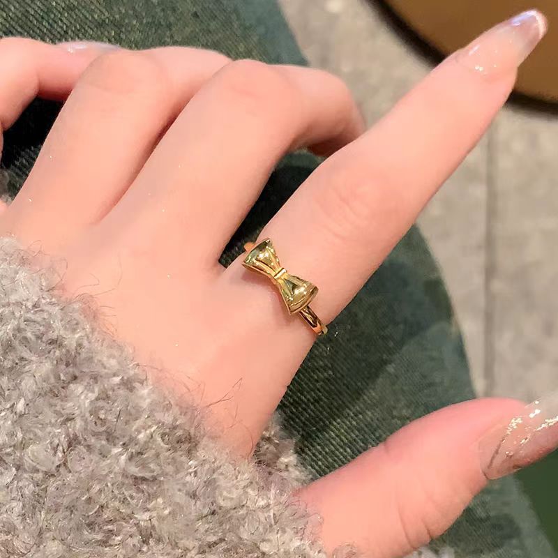 Cincin Titanium Anti Karat Busur Lucu untuk Wanita yang Cocok untuk Dipakai Sehari-hari perhiasandirect