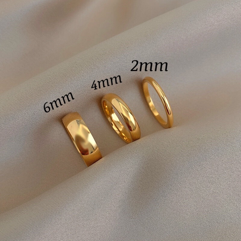 Cincin Titanium Gold 18K Mirip Emas Asli Vintgr Korea Fashion Style perhiasandirect