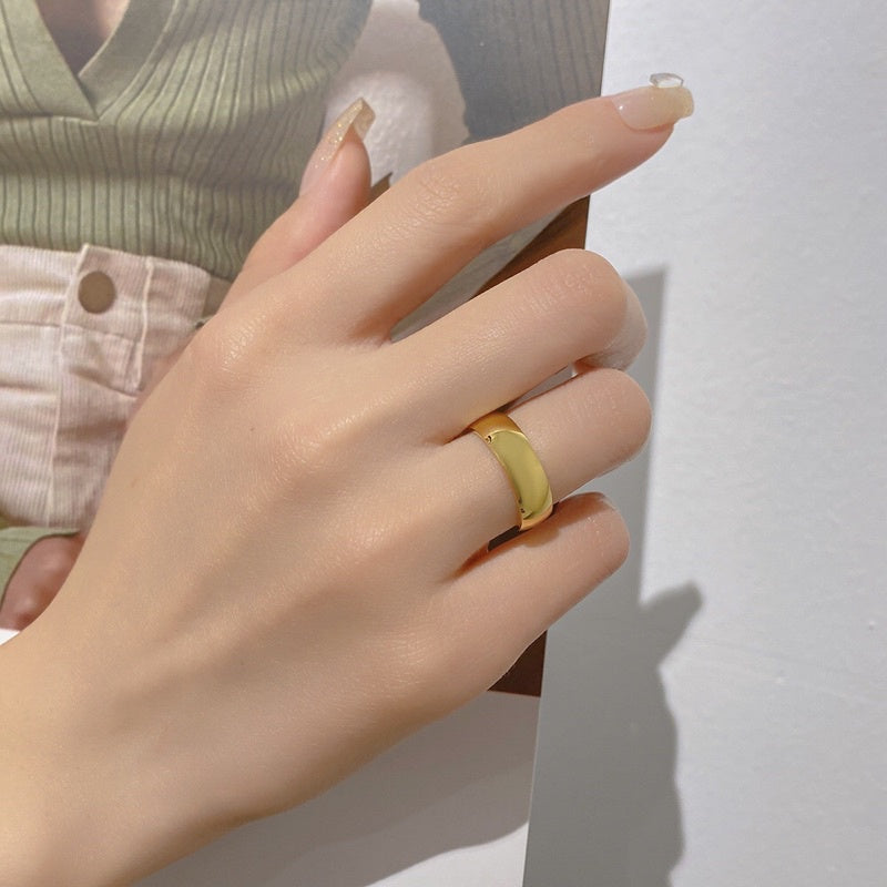 Cincin Titanium Gold 18K Mirip Emas Asli Vintgr Korea Fashion Style perhiasandirect