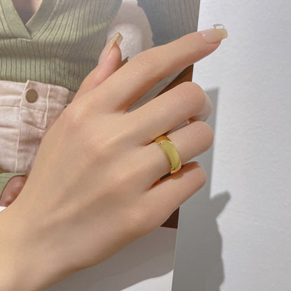 Cincin Titanium Gold 18K Mirip Emas Asli Vintgr Korea Fashion Style perhiasandirect