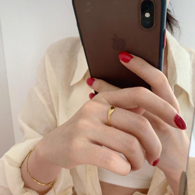 Cincin Titanium Simple Elegan Mewah Korea Fashion Style Trending perhiasandirect