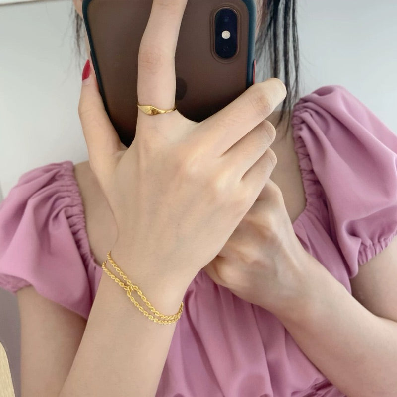Cincin Titanium Simple Elegan Mewah Korea Fashion Style Trending perhiasandirect