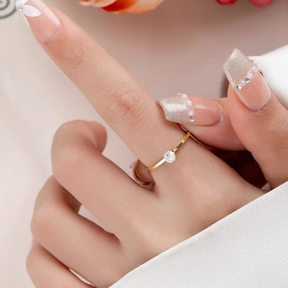 Cincin Titanium Solitaire Wanita – Anti Karat, Tidak Memudar, Hadiah Couple Elegan perhiasandirect