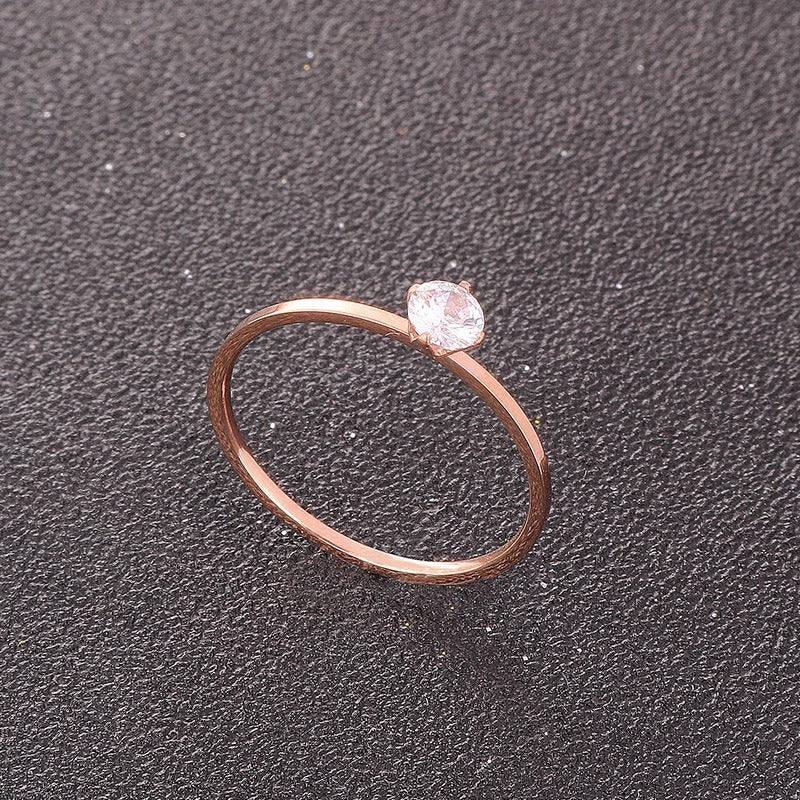 Cincin Titanium Solitaire Wanita – Anti Karat, Tidak Memudar, Hadiah Couple Elegan perhiasandirect
