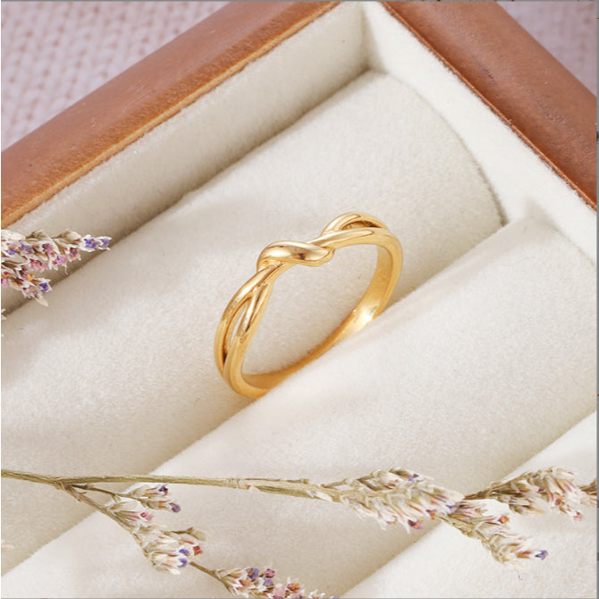 Cincin Titanium Wanita Mewah EleganAksesoris Perhiasan Korea4