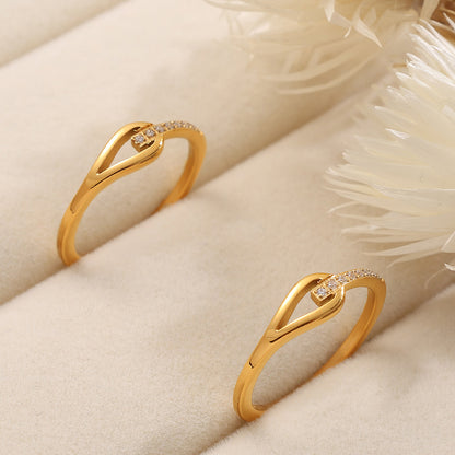 Cincin Titanium Wanita Mewah Elegan Aksesoris Perhiasan Korea3