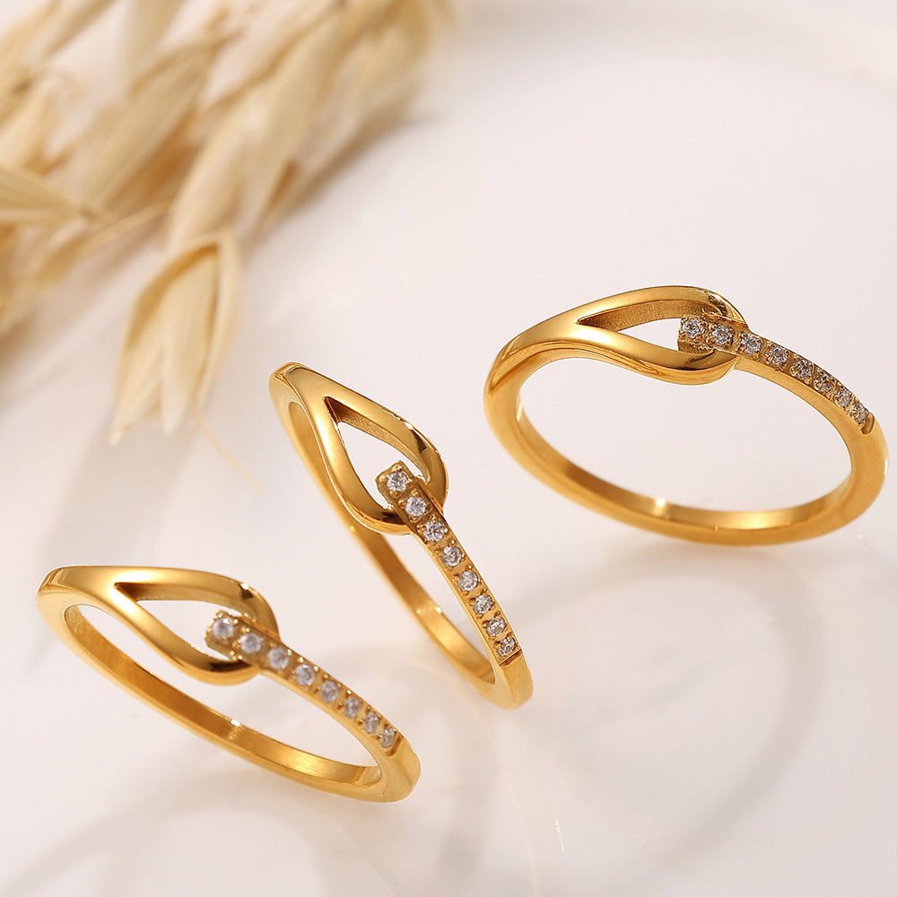 Cincin Titanium Wanita Mewah Elegan Aksesoris Perhiasan Korea4