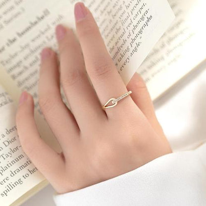 Cincin Titanium Wanita Mewah Elegan Aksesoris Perhiasan Korea5