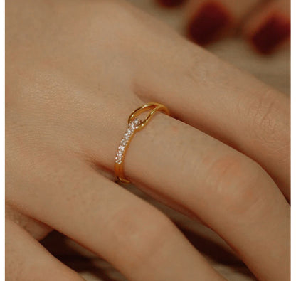 Cincin Titanium Wanita Mewah Elegan Aksesoris Perhiasan Korea6