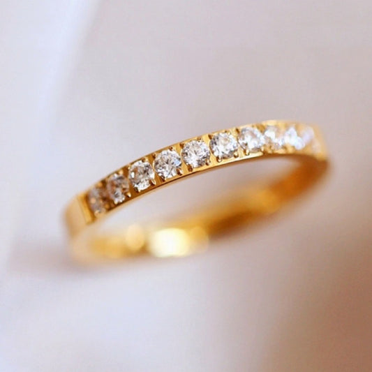 Cincin Wanita - Perhiasan Stainless Steel dengan Berlian, Aksesoris Elegan, Grosir Harga Terbaik 1