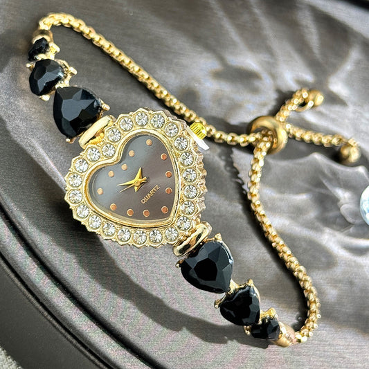 Gaya Feminin Maksimal! Jam Tangan Gelang Bunga Cinta dengan Dial Berlian & Tali Tarik Elegan