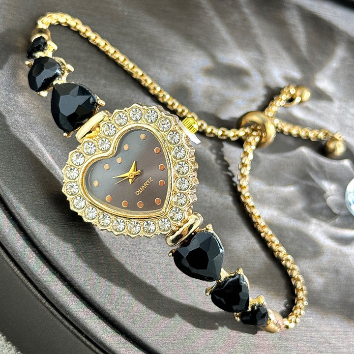 Gaya Feminin Maksimal! Jam Tangan Gelang Bunga Cinta dengan Dial Berlian & Tali Tarik Elegan