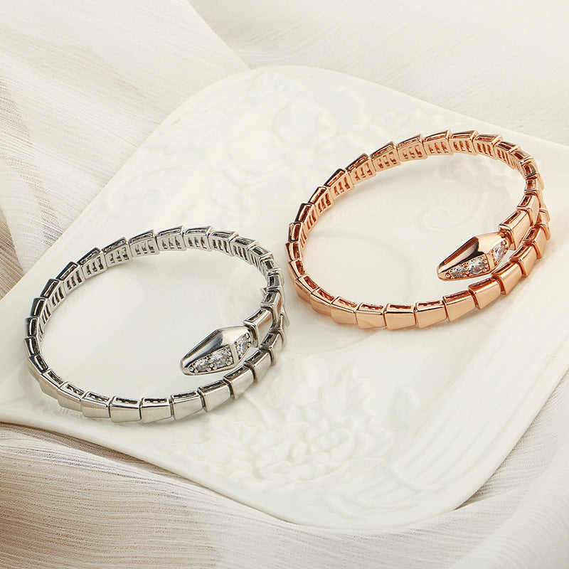 Gelang Bangle Wanita Model Ular Titanium Aksesoris perhiasandirect