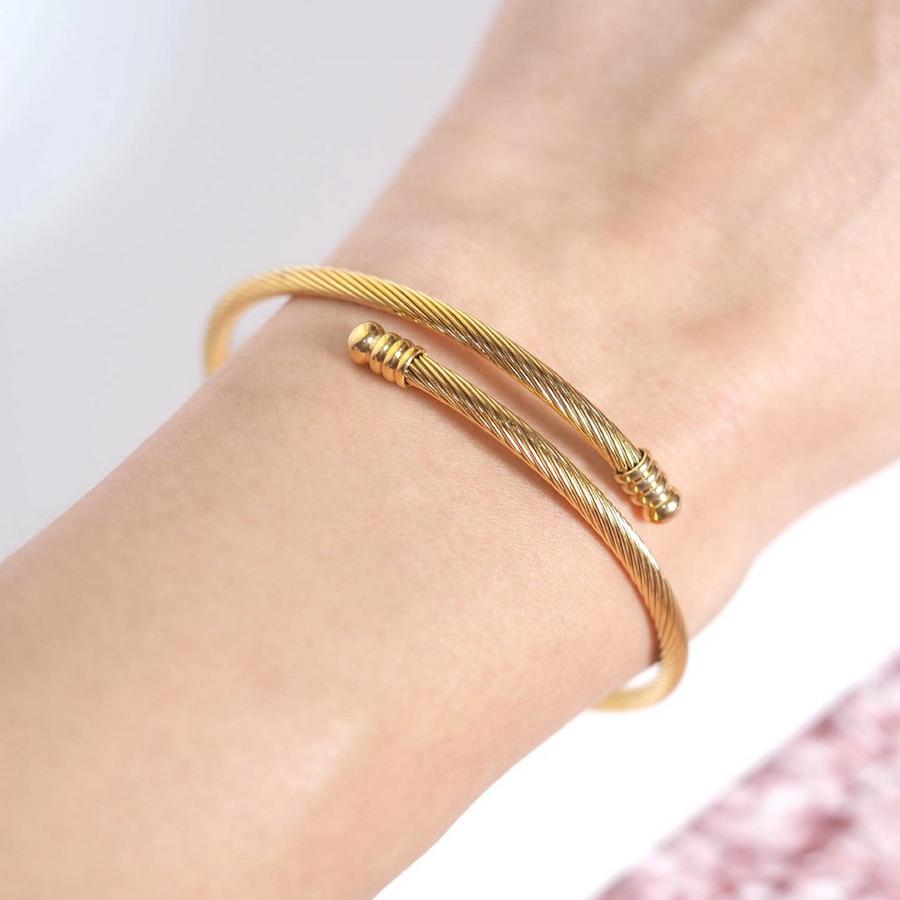 Gelang Bangle Wanita Titanium – Model Twist Basic, Elegan & Anti Karat perhiasandirect