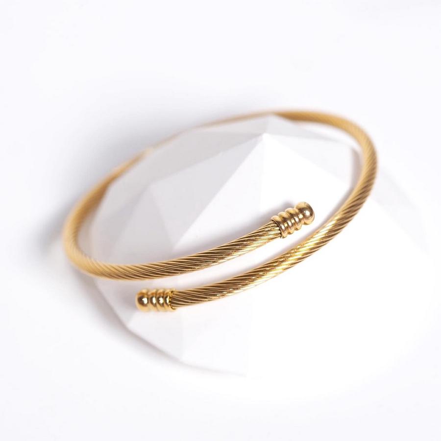Gelang Bangle Wanita Titanium – Model Twist Basic, Elegan & Anti Karat perhiasandirect