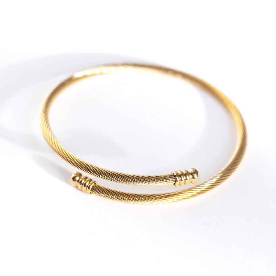 Gelang Bangle Wanita Titanium – Model Twist Basic, Elegan & Anti Karat perhiasandirect