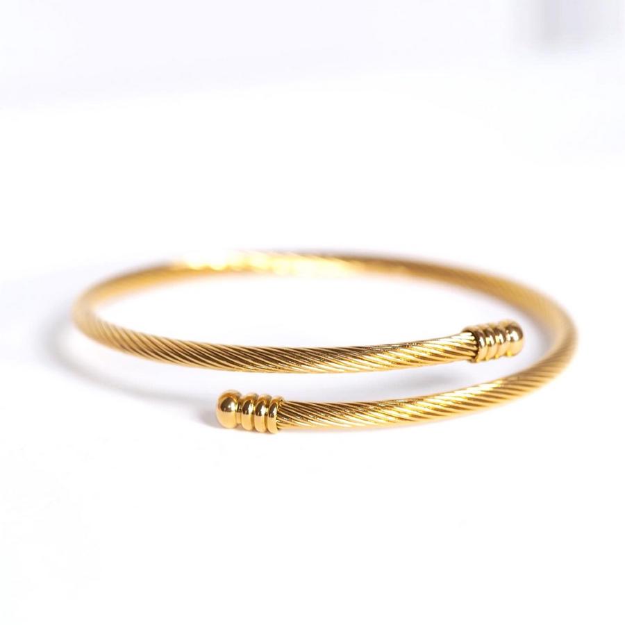Gelang Bangle Wanita Titanium – Model Twist Basic, Elegan & Anti Karat perhiasandirect