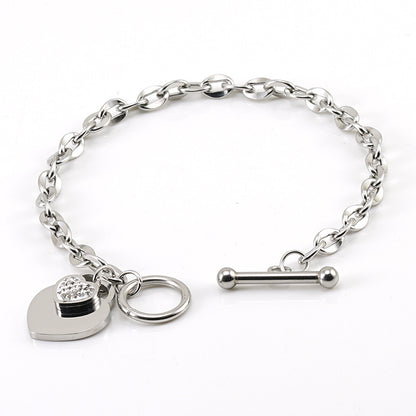 Gelang Hati Lapis Emas 18k Wanita - Perhiasan Stainless Steel Elegan, Aksesoris Harian Trendy, Hadiah Ulang Tahun, Grosir Harga Terbaik 7