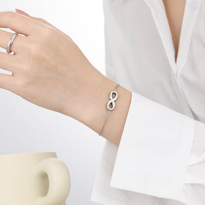 Gelang Infinity Wanita Titanium – Anti Karat, Elegan Gaya Korea perhiasandirect