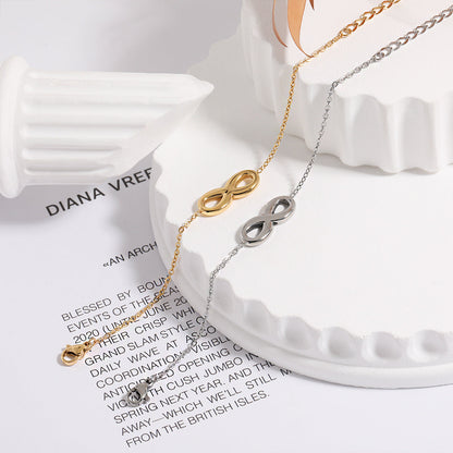 Gelang Infinity Wanita Titanium – Anti Karat, Elegan Gaya Korea perhiasandirect
