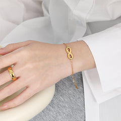 Gelang Infinity Wanita Titanium – Anti Karat, Elegan Gaya Korea