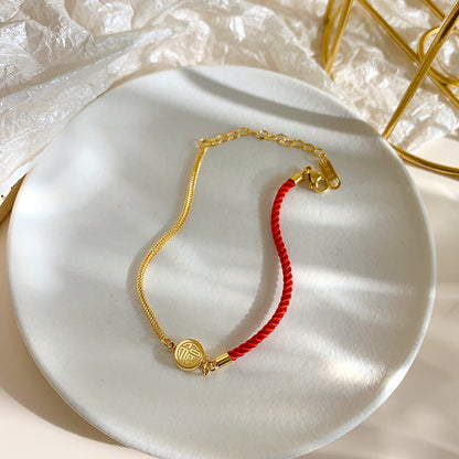 Gelang Kaki 'Fu' Wanita - Gelang Kaki Stainless Steel Anti Kusam, Rantai Emas Trendy, Aksesoris Fashion, Grosir Harga Terbaik 