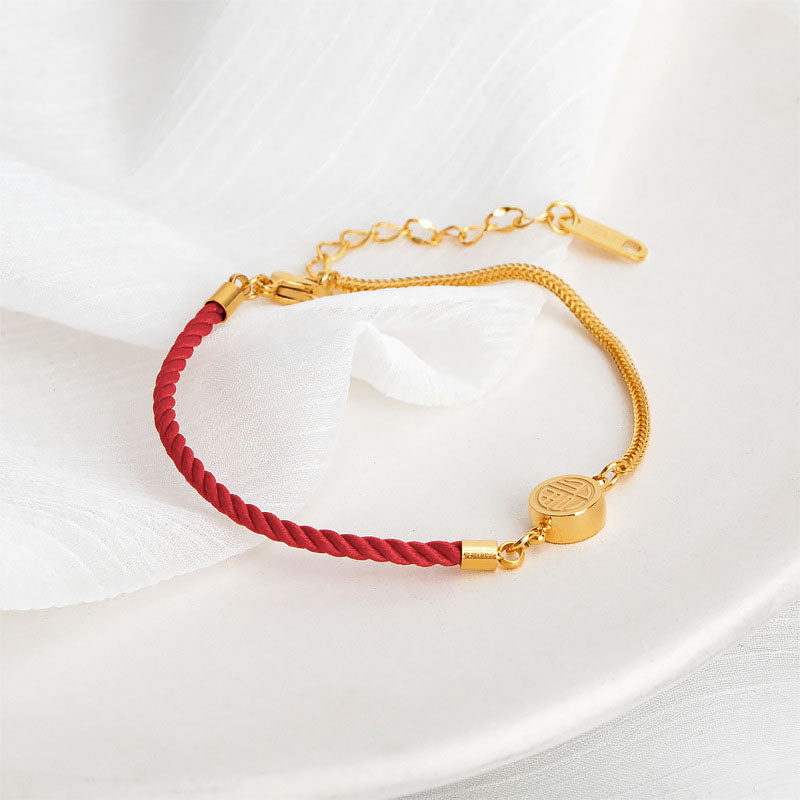 Gelang Kaki 'Fu' Wanita - Gelang Kaki Stainless Steel Anti Kusam, Rantai Emas Trendy, Aksesoris Fashion, Grosir Harga Terbaik 5