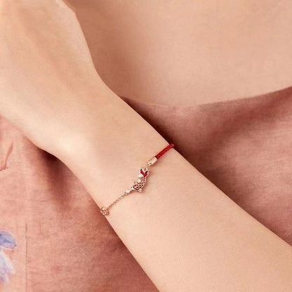 Gelang Kaki Koi Lucky Jade Tali Merah • Model Baru • Aksesoris Keberuntungan Wanita perhiasandirect