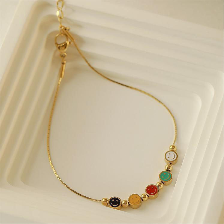 Gelang Kaki Smile Titanium Wanita • Desain Senyum Lucu • Anti Karat & Elegan perhiasandirect