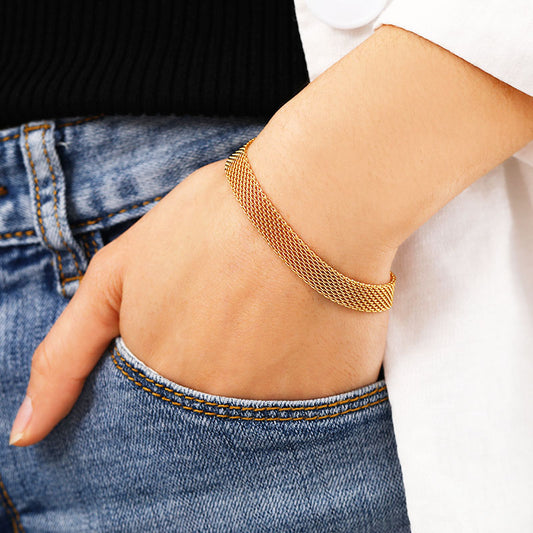 Gelang Personalisasi Wanita - Perhiasan Stainless Steel Elegan, Aksesoris Prom Trendy, Hadiah Ulang Tahun, Grosir Harga Terbaik