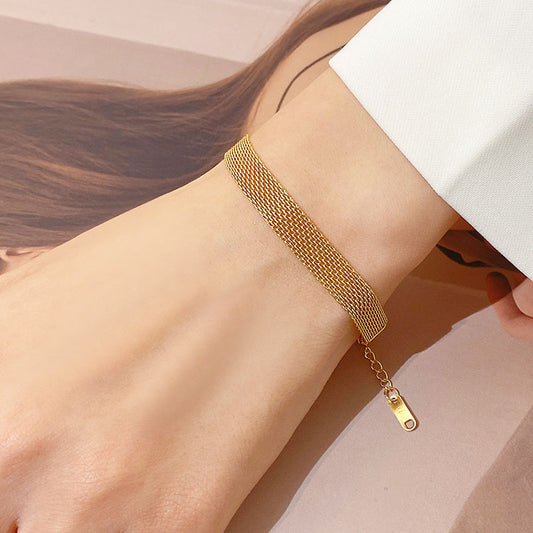 Gelang Personalisasi Wanita - Perhiasan Stainless Steel Elegan, Aksesoris Prom Trendy, Hadiah Ulang Tahun, Grosir Harga Terbaik 2