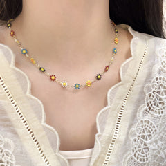 Gelang Rantai Bunga Daisy Korea – Lapis Emas 18K | Antikarat & Antialergi | Fashion Wanita Elegan