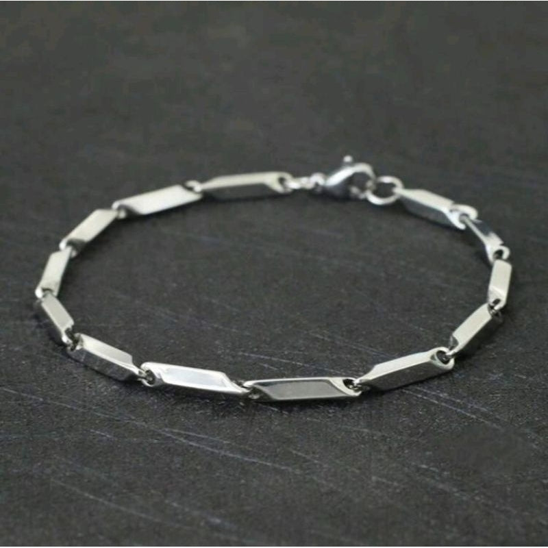 Gelang Rantai Padi Titanium Pria Dan Wanita1