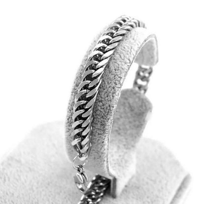 Gelang Rantai Titanium Silver Terlaris Pria Dan Wanita Anti Karat - perhiasandirect