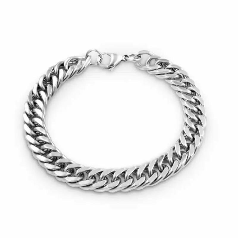 Gelang Rantai Titanium Silver Terlaris Pria Dan Wanita Anti Karat - perhiasandirect