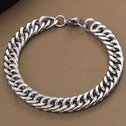 Gelang Rantai Titanium Silver Terlaris Pria Dan Wanita Anti Karat - perhiasandirect